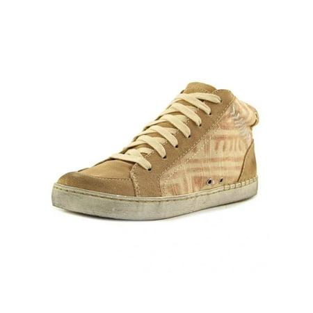 Dolce Vita Womens Sand Beige Mixed Media Zane Round Toe Lace-Up Leather Sneakers Shoes 9 M - Bellso